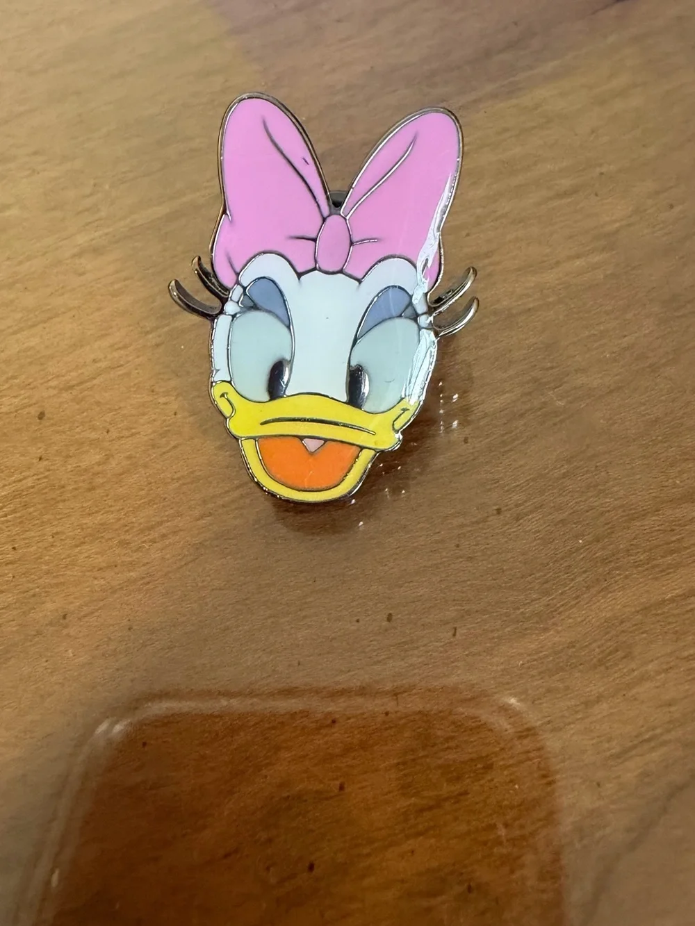Disney Daisy Duck Enamel Pin - Pink Bow, White Face, Yellow Beak